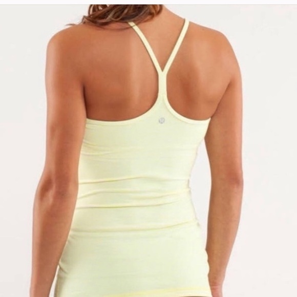 Lululemon Athletica Power Y Tank Lime Yellow Sz 6 Women - Picture 1 of 5